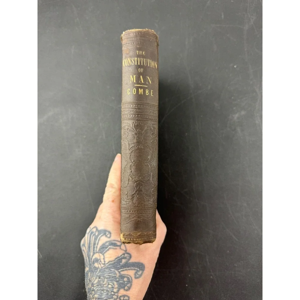 1856 The Constitution of‎ Man George Combe Antique Phrenology Book 5th Edition
